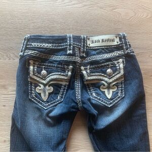 Rock Revival Dark Indigo Jeans with Cream Label